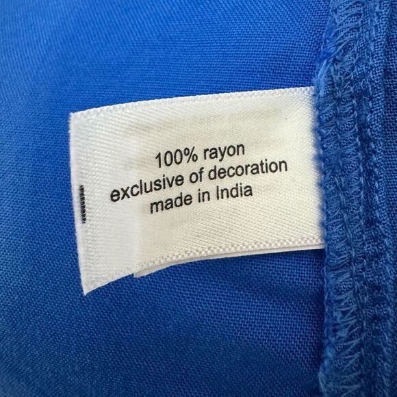 Lane Bryant Women's 22/24 Smock Sleeve Embroidered Tunic Top Blue White Beachy - Picture 8 of 8